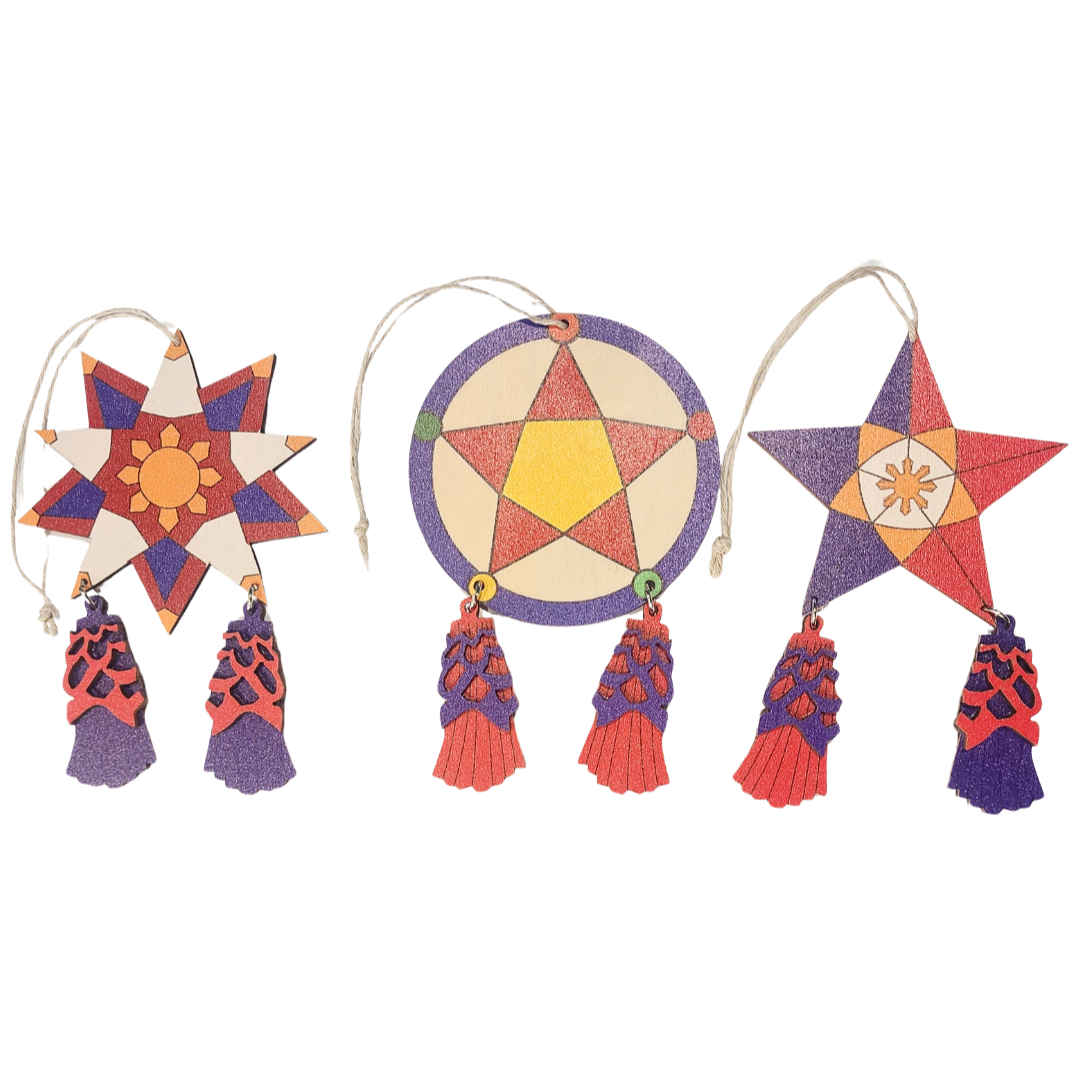 Parol Christmas Hanging Ornaments – 3 Pack (Set D)