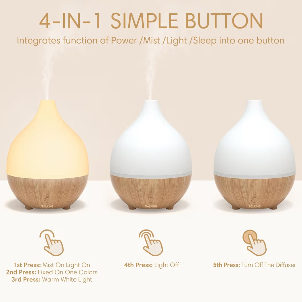 Aroma Mist Diffuser (white & wood grain)