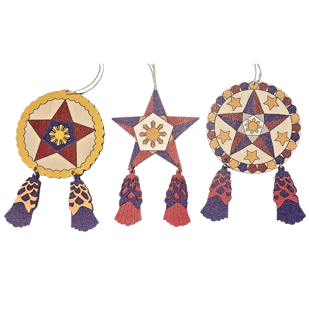 Parol Christmas Hanging Ornaments – 3 Pack (Set A)