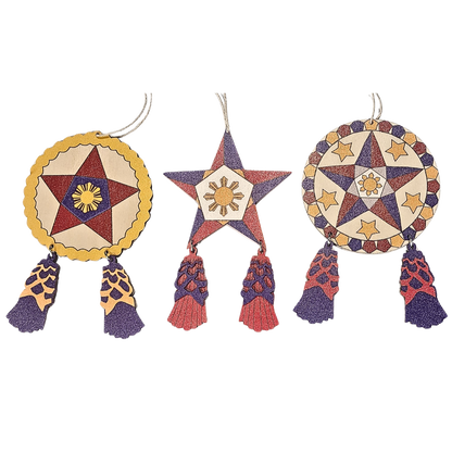 Parol Christmas Hanging Ornaments – 3 Pack (Set A)