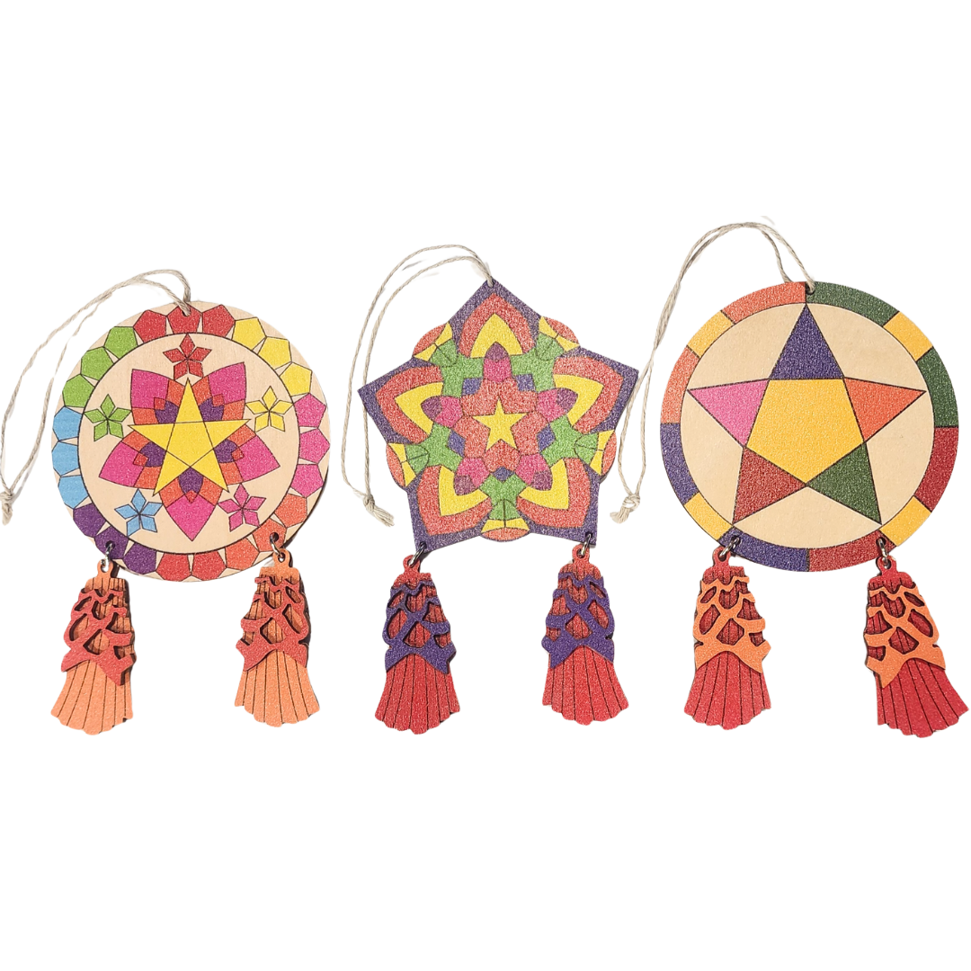 Parol Christmas Hanging Ornaments – 3 Pack (Set C)